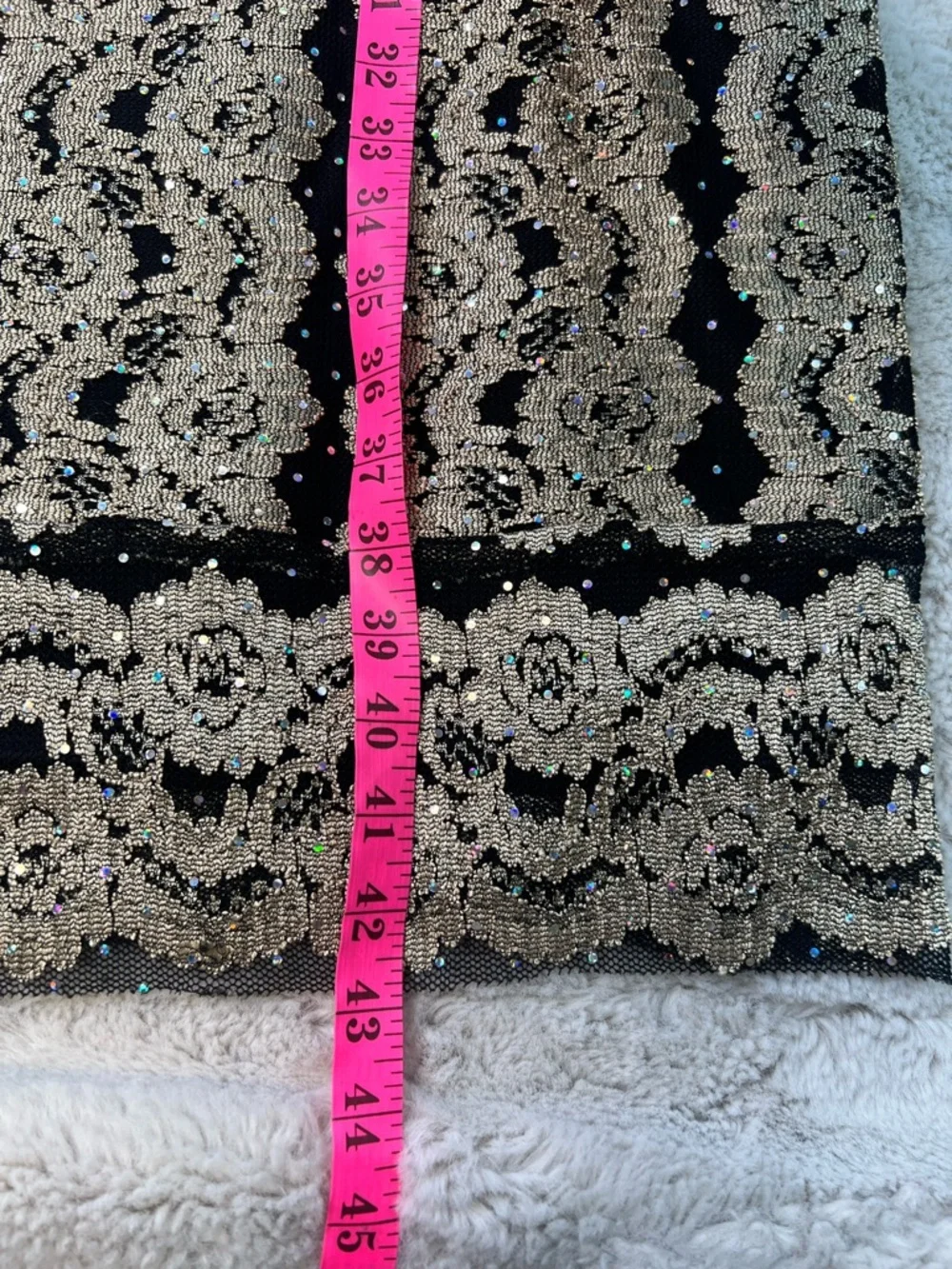 Joseph Ribkoff Black Gold Sparkle Lace Halter Bodycon Dress Size 12 Mini Vintage - Picture 16 of 16